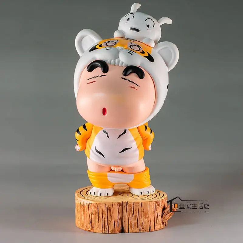 

12cm Anime Crayon Shin-chan Shinnosuke Nohara Figure Animal Clothing Cosplay Tiger Doll Action Figure Collectible Model Kids Toy