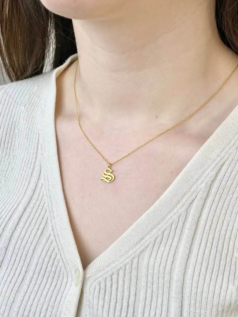 

Initial Necklace - Personalized Name Necklace - Letter Necklace - Gold Necklace - Wife Gifts - Gifts For Mom - Moms Gift - Birth
