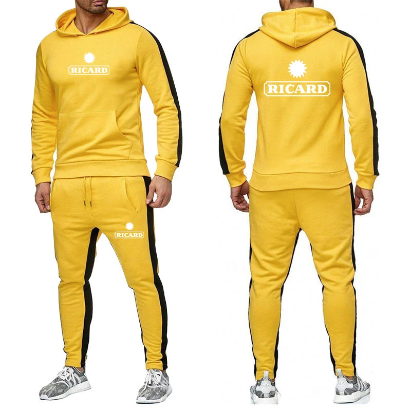 

2023 Spring Selling New RICARD Logo Printed Customizable Men Pullover Hoodie +Pants Man Sportswear Suit Casual Hip Hop Popular