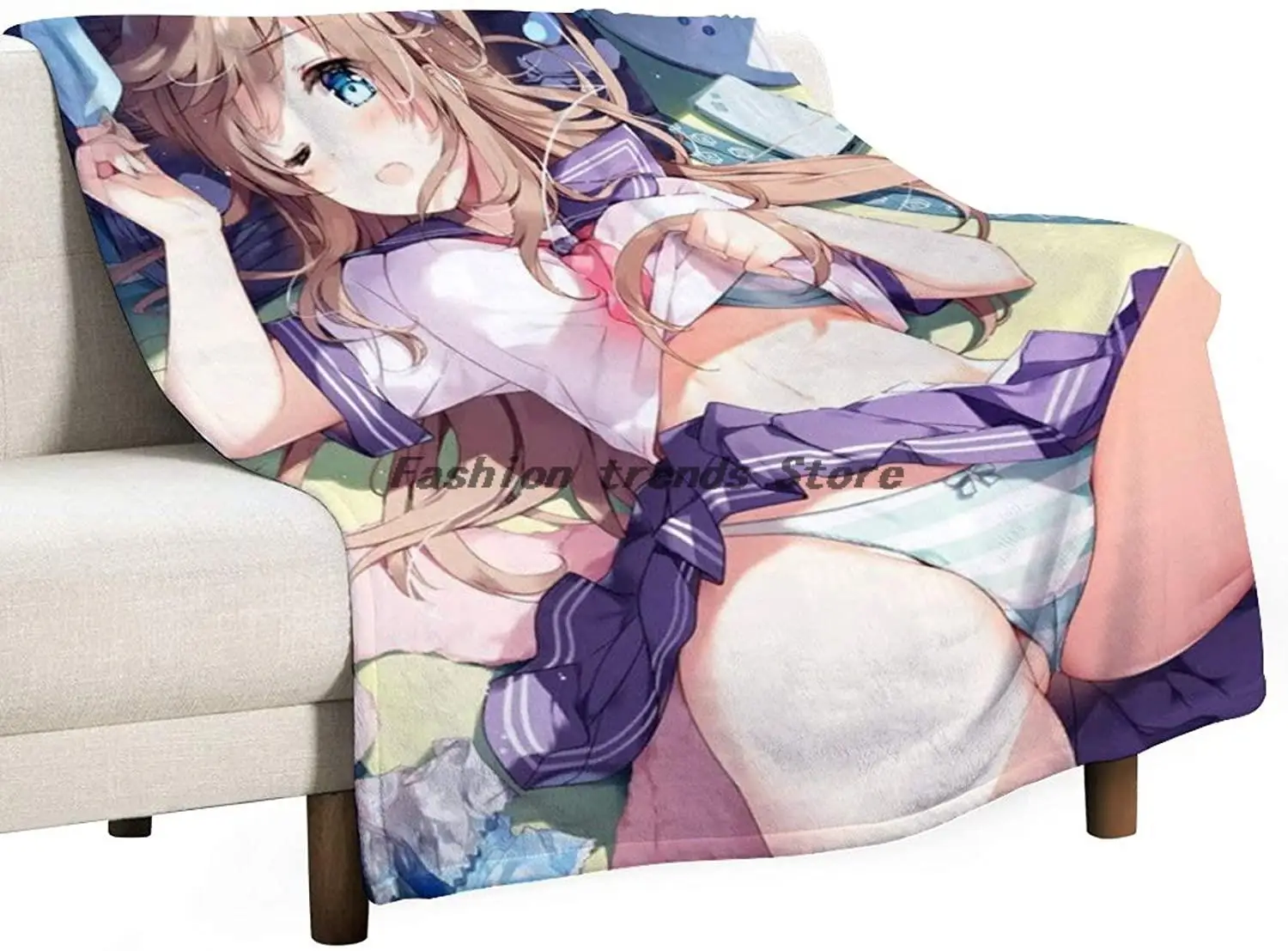 

3D Printed Blanket | Anime Hentai Nude School Uniform Cartoon Characters Blanket Quilt | Soft Plush Fleece Sherpa Throw Blanket