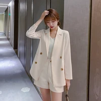 2022 spring and summer new korean version of the temperament small suit jacket professional decoration body fangs and age reduc