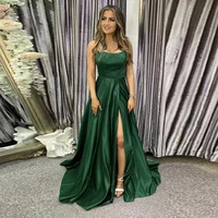new green off shoulder sweetheart evening dresses for party elegant a line long satin cocktail dress 2022 sexy open back gowns