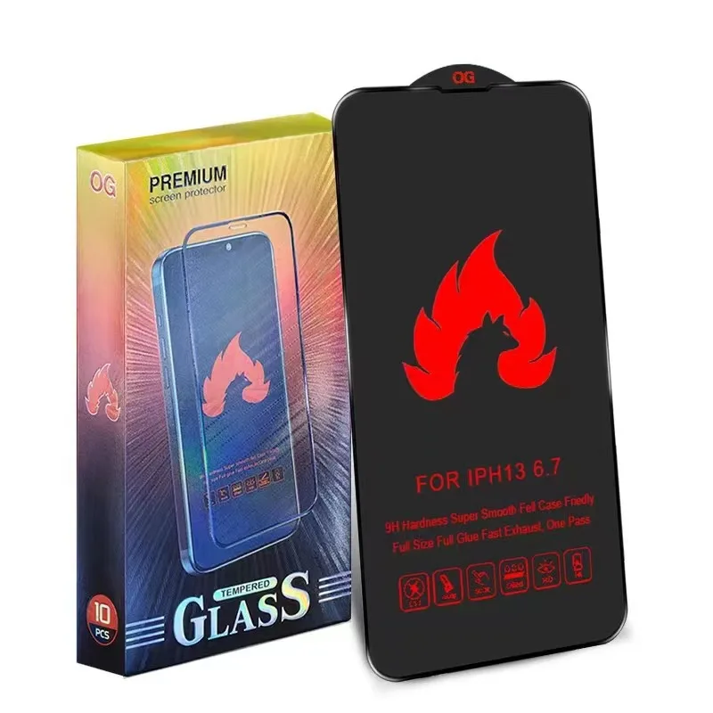 10/20pcs Fire Anti-Static Tempered Glass Full Glue Screen Protector Film For iPhone 14 Pro Max 13 12 11 XS XR X 8 7 6 Plus SE