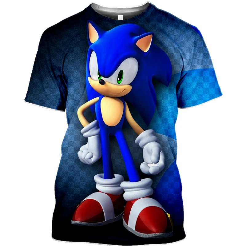 Print Fashion super sonic fashion funny Graphic T Shirt Summer Casual Clothing Short Sleeve kids Clothes Tee T-shirt casual Tops