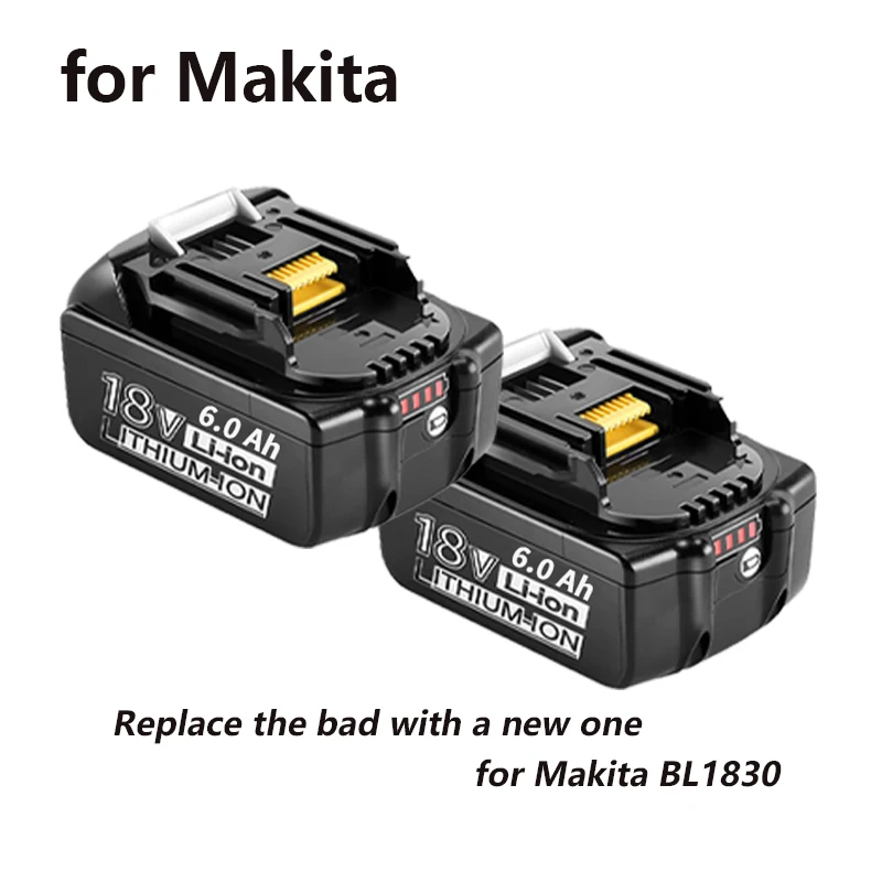 

For 18V Makita Battery 6000mAh Rechargeable Power Tools Battery with LED Li-ion Replacement LXT BL1860B BL1860 BL1850