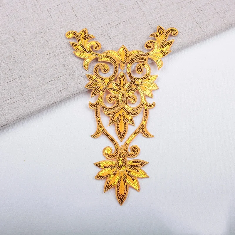 Вышивка блестками нашивка из бисера вышивка кружевная наклейка сценические