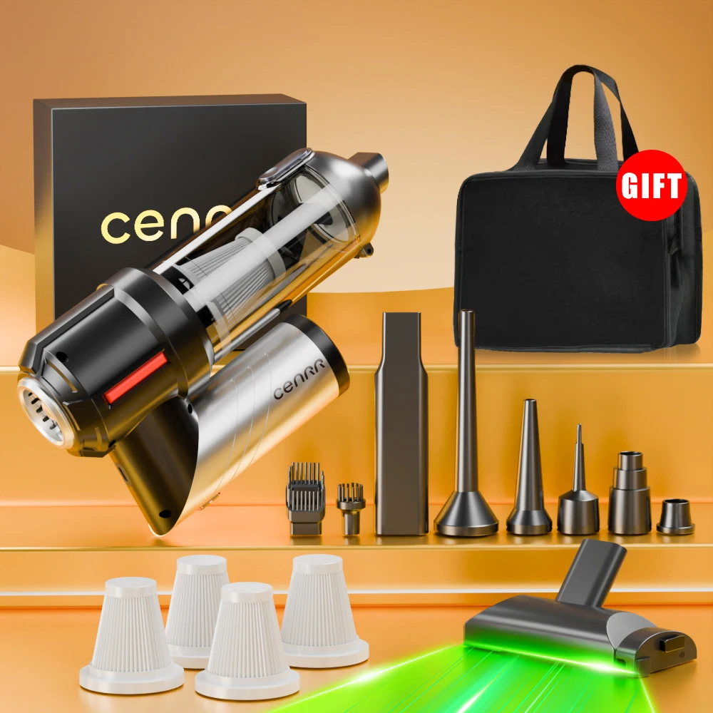 

CENRR Мини-автомобильный пылесос Мощный 998000 PA Беспроводной портативный пылесос для бытовой техники Ручной воздуходувка Автомобильный очиститель