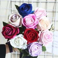 multicolor artificial rose silk flowers wedding bouquet for bridal real touch fake flower crafts diy home decor table decoration