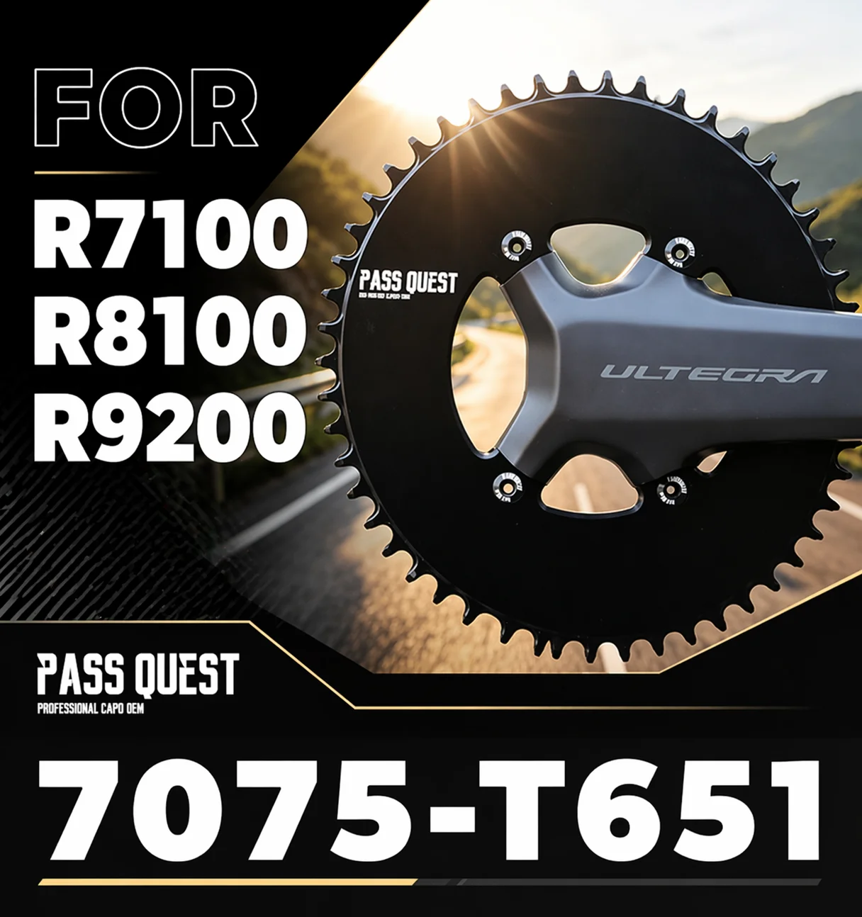 Фото Звезда шестерни PASS OUEST Narrow Wide 110BCD для R7100 R8100 R9200 Star 40T 42T 44T 46T 48T 50T 52T, аэродинамическая звезда шестерни №1