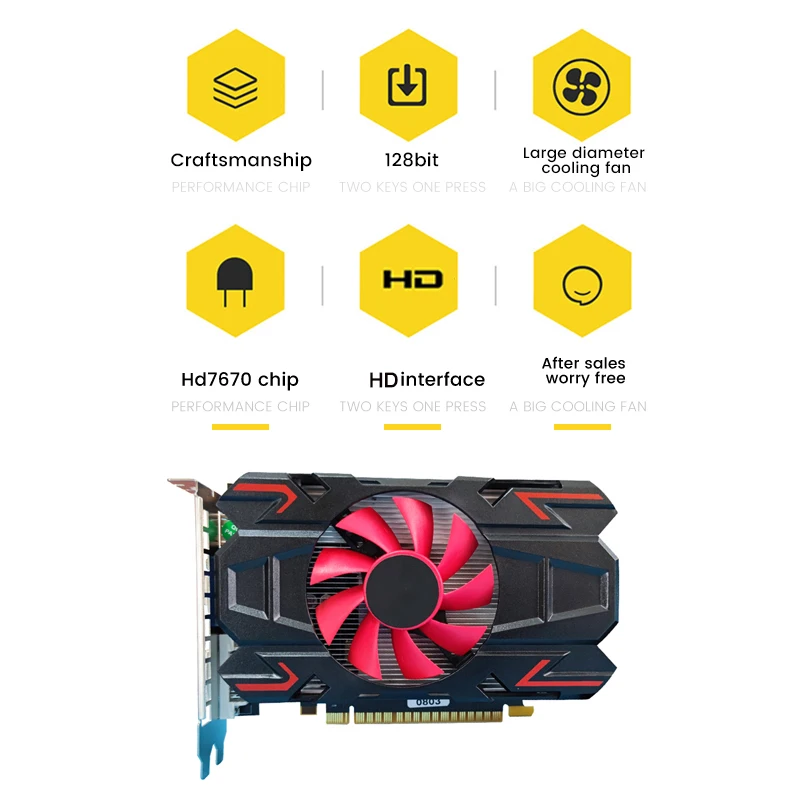 Видеокарта HD7670 2 0 бит 1 ГБ GDDR5 VGA DVI-I PCI-E PCIE Pci Express 7670 X16 видеокарта для AMD Radeon HD 128 GPU |
