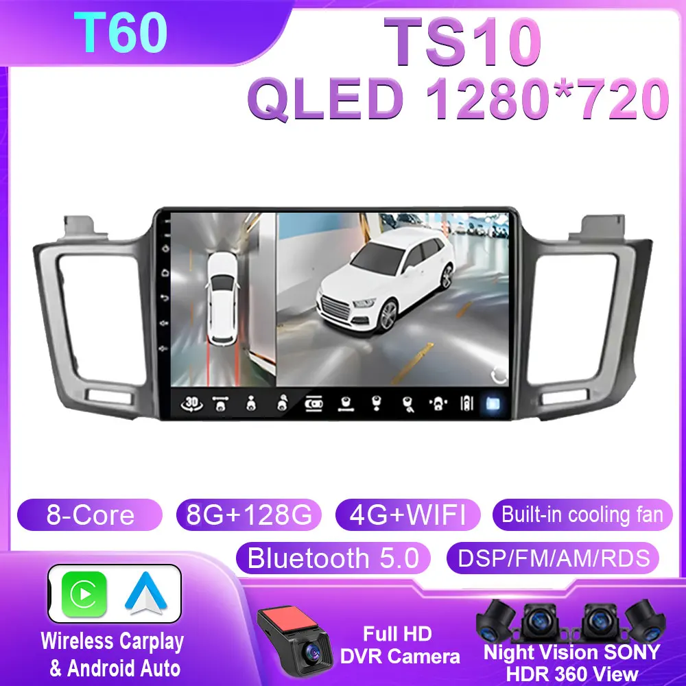 

Android 14 для Toyota RAV4 2014 2015 2016 2017 2018 LHD Автомобильный радиоплеер Touch Auto Carplay DSP GPS QLED Экран WIFI без 2Din DVD