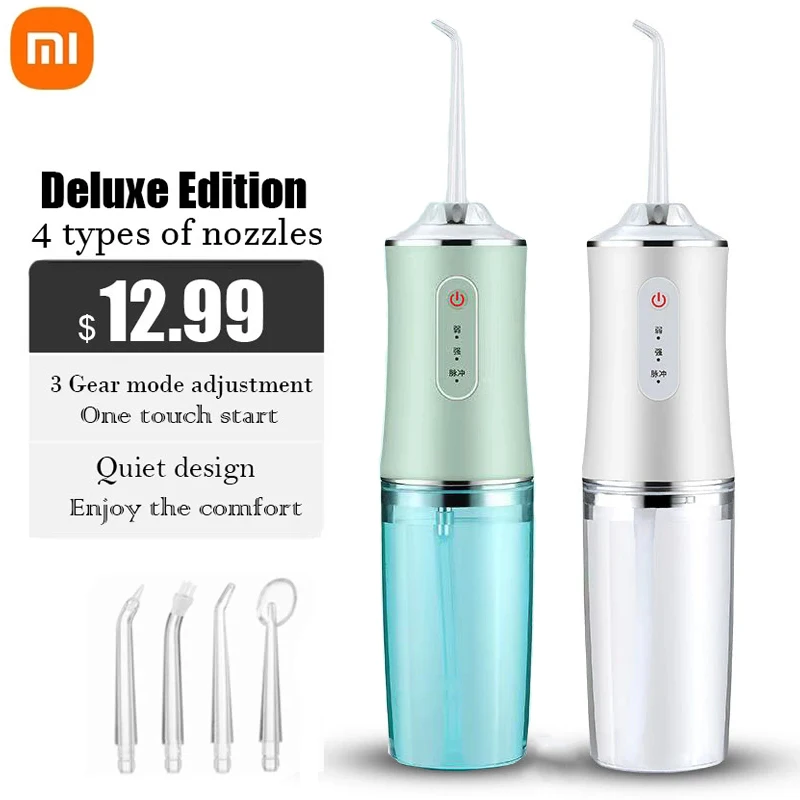

Ирригатор полости рта Xiaomi портативный с зарядкой от USB, 3 режима