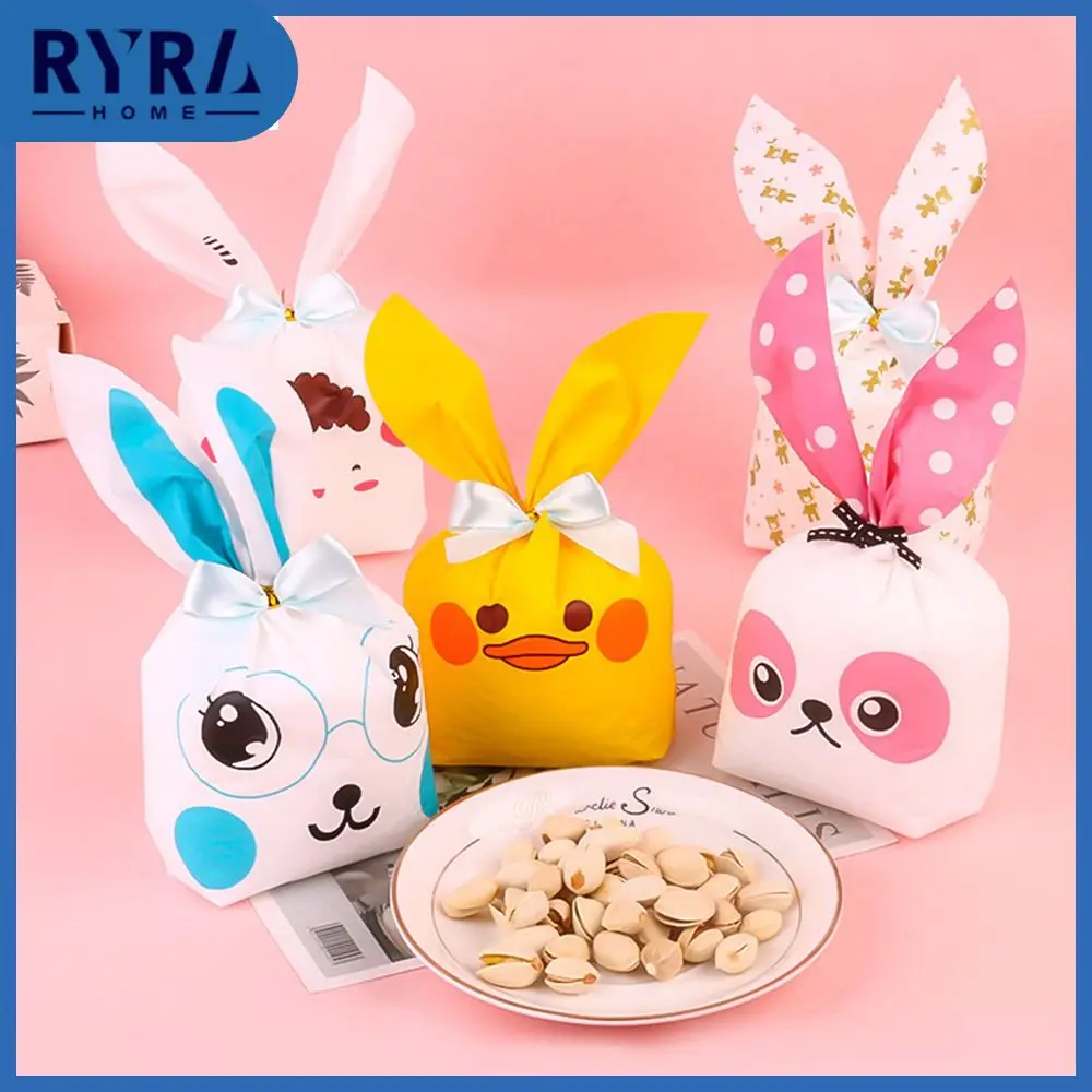

Candy Bag Small 2023 Baking Cookie Bag Medium And Large Portable Household Gift Package Cute Bunny Ear Plastic Bag Cute