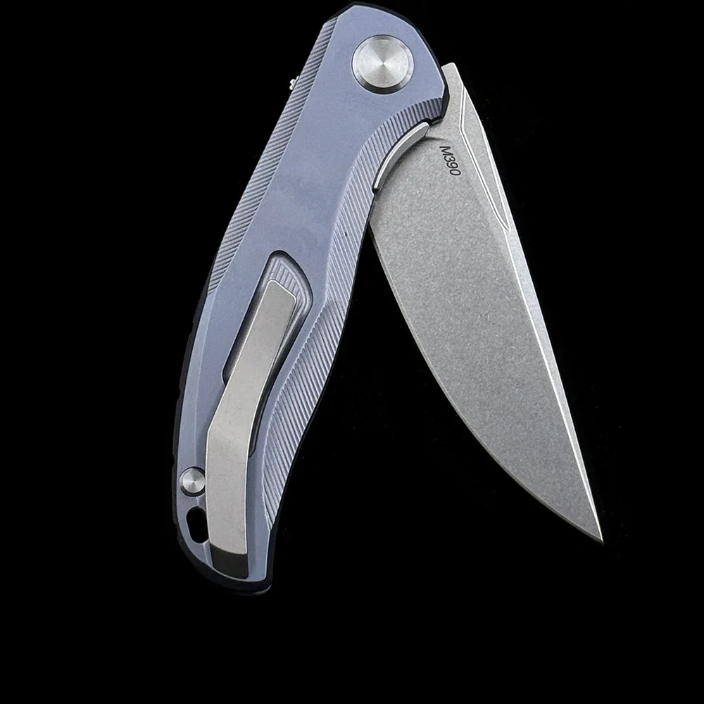 Складной нож Shirogorov Stellar с керамическим подшипником и титановой ручкой Mark M390