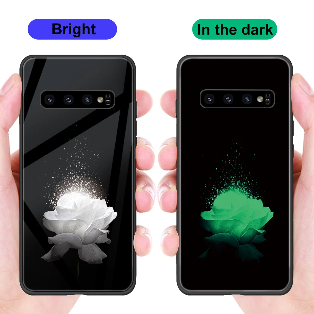 

Luminous Tempered Glass Case for Samsung Galaxy S21 S22 S20 FE Ultra S10 S9 PlusCover for Samsung Galaxy Note 20 10 9 Capa