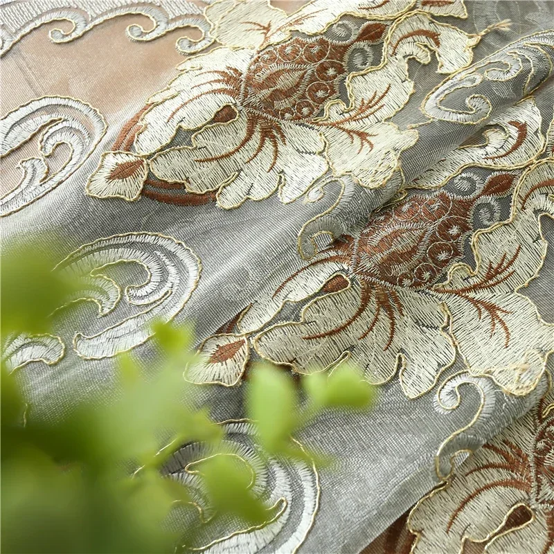 Роскошные европейские шторы с вышивкой для гостиной классические