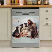 jesus and rottweilers dishwasher cover rottweilers dishwasher magnet cover dog dishwasher cover gift for mom rottweilers lov