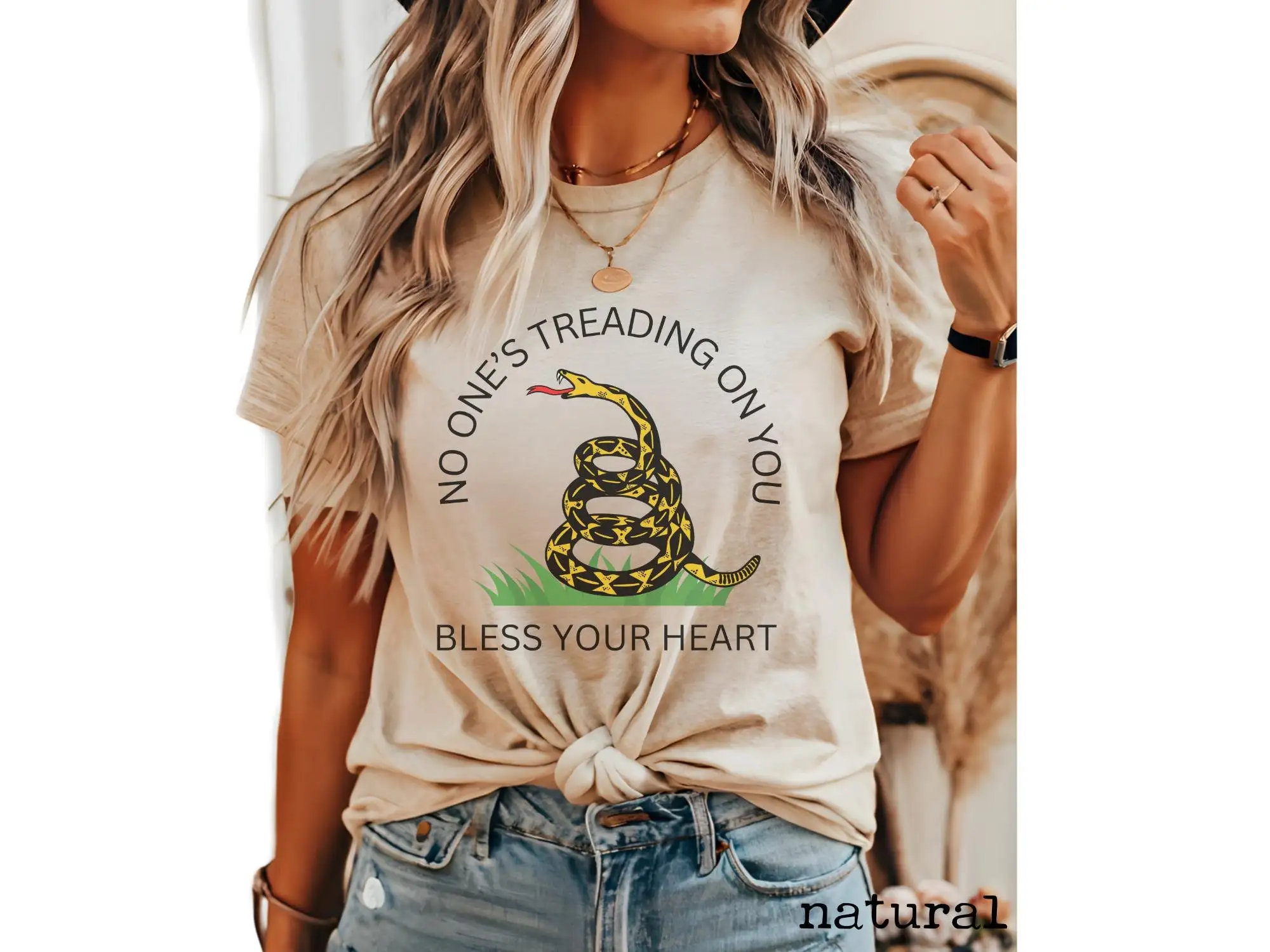 Футболка No One'S Treading On You гремучая змея саркастическая политическая анти-труб