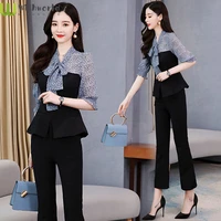 large size womens spring and summer 2022 new fashion comfortable bell bottomed pants age reduction two piece womens suit