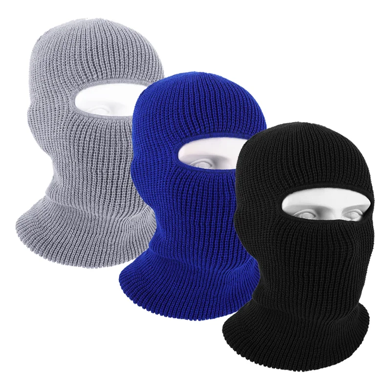 

2022 Tactical Mask Airsoft Full Face Balaclava Winter Warm 1-Hole Knit Hat Outdoor Sports Warm Face Masks Cycling Headgear