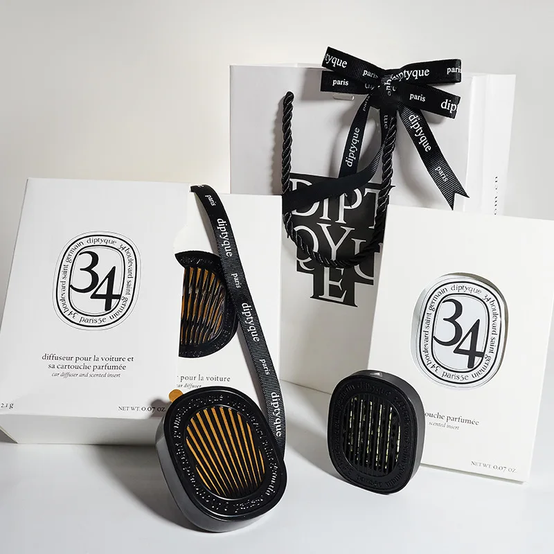 

High Quality Car Fragrance Diffuser With Baies 34 Figuier Roses Fleur D'oranger Insert Car Perfume Pendant Scent Natural Taste