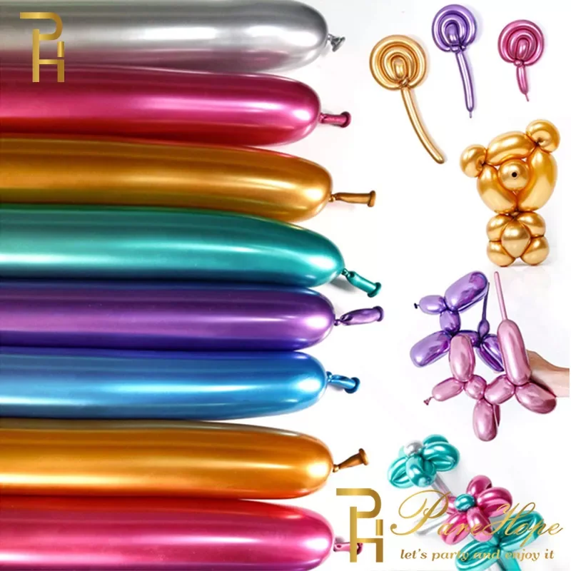

100pcs 260 Magic Strip Balloon Long Pearl Metal Latex Balloons Thick Metallic Inflatable Balloon Birthday Toy Party Decoration