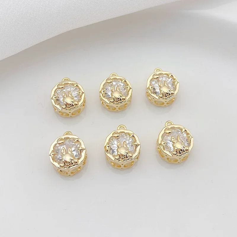 Покрытый горный хрусталь инкрустированный кулон в виде кролика браслет ручной