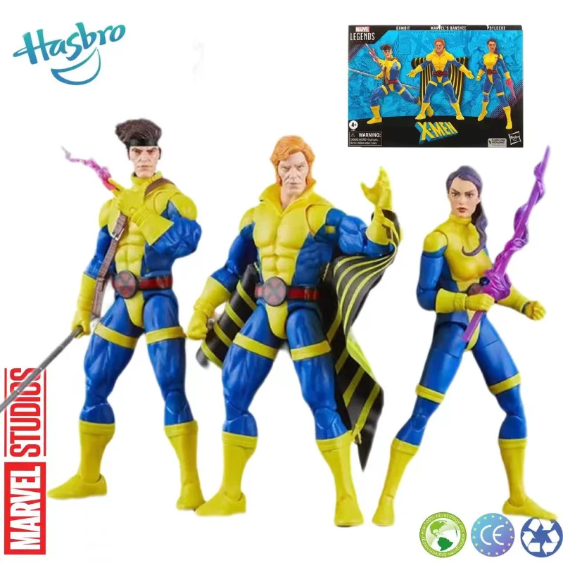 Hasbro Marvel Legends Series X-Men Comics Gambit Banshee Psylocke 6 Inches Retro Original Action Figure Set Kid Toy Gift Collect