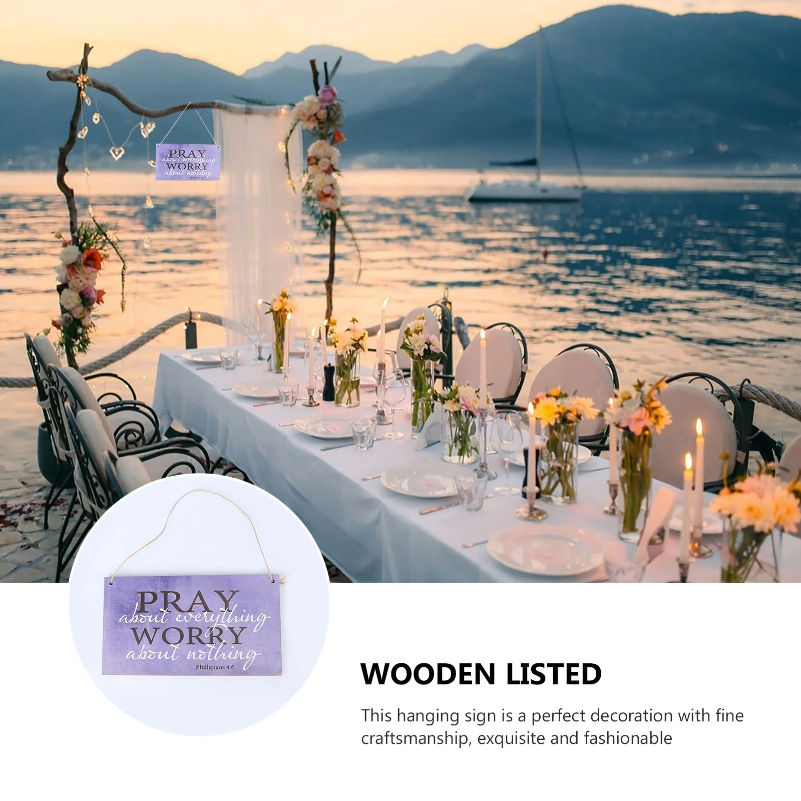 Креативная подвесная бирка деревянная декоративная фиолетовая настенная доска