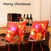 glowing led chair cover christmas dining room chair covers home decoration faceless gnome dolls hotel party xmas festival decor
