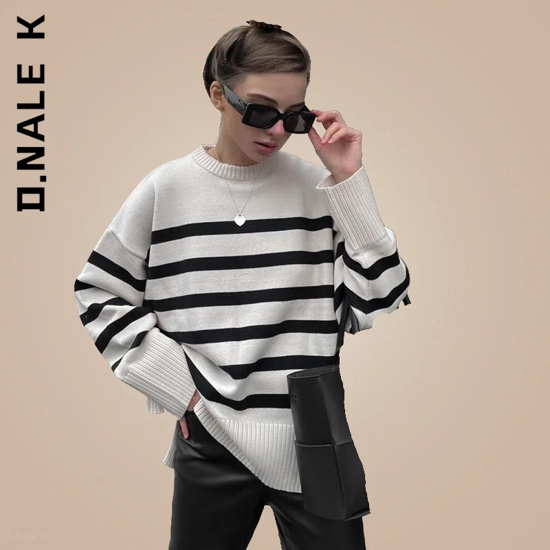 

Женский вязаный свитер D.Nale K, Модный облегающий стильный уличный вязаный свитер, базовый Женский пуловер для девушек, популярный женский св...