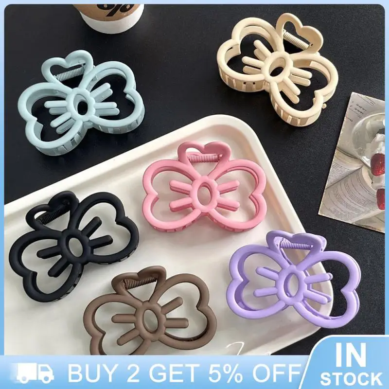 

Comfortable Hollow Bow Grip Clip Comfortable To Wear Girl Hair Accessories Durable Hairpin Trend Fashion Fashion Hair Claw