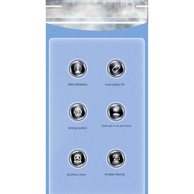 Беспроводной автомобильный пылесос мощный всасывающий ручной бытовой и двойной