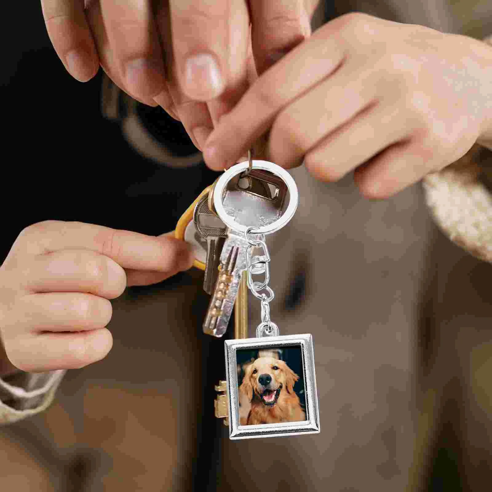 6 шт. модная мини-рамка для фото металлические брелки брелоки брелок подарок пары