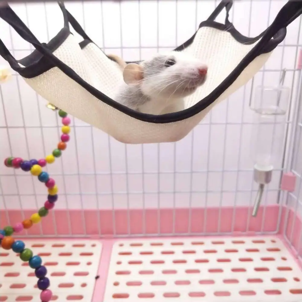 

Summer Breathable Pet Cage Hamster Squirrel Hanging Hammock Swing Sleeping Bed Fresh Pure Color Design Mesh Cloth Small Nest