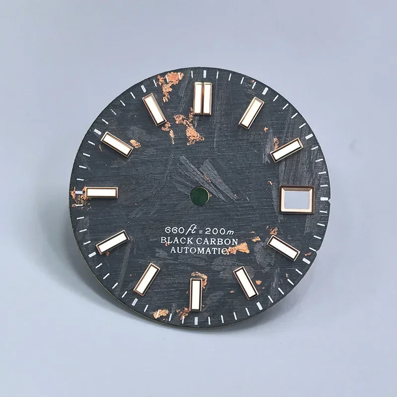 Циферблат из углеродного волокна Peleus розового золота для NH35/34 28 5 мм MOD