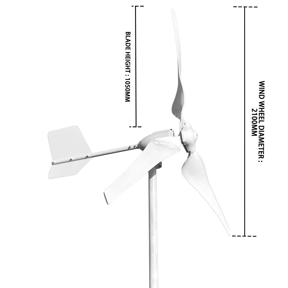 Бесплатная энергоэффективность 10KW15KW горизонтальная ось ветряная турбина