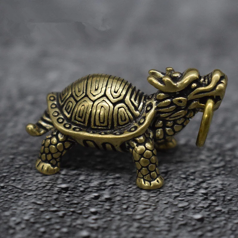 Сборная китайская латунная резная статуя животных Дракон Черепаха Морская