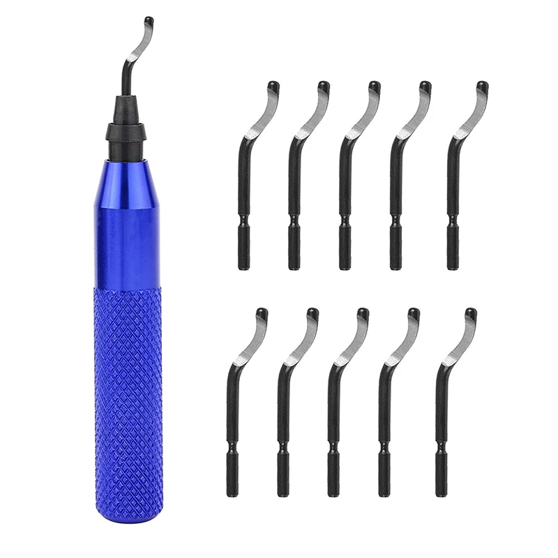 

11 шт. высокоскоростные стальные вращающиеся лезвия для удаления заусенцев Ручной инструмент для дерева алюминия меди и пластика