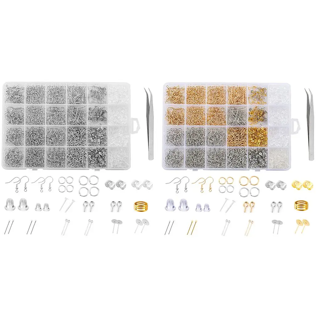 

EarMaking, 2682 Pieces EarMaking Supplies with Hooks, Posts and Backs, Jumps