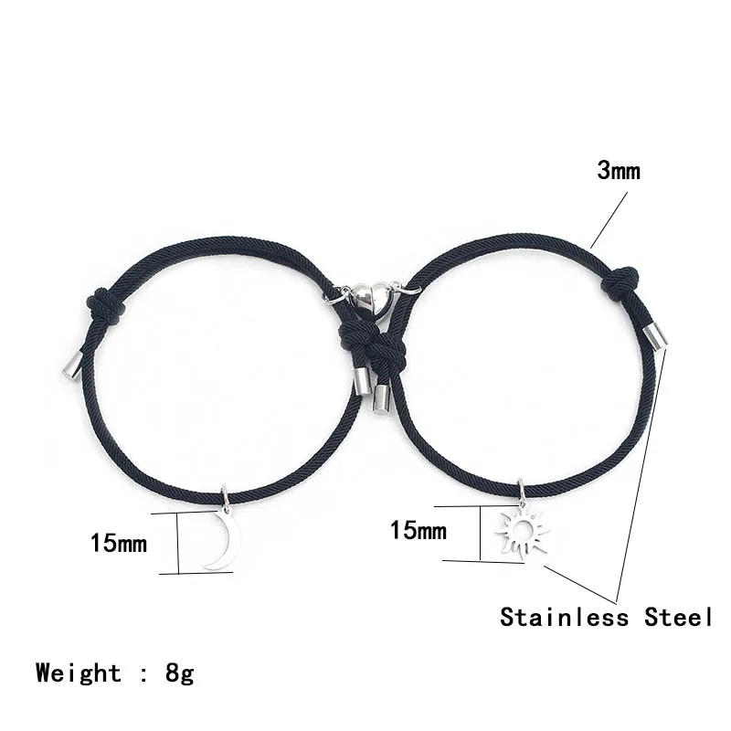 Романтический Комплект Браслетов Для Пар Подвески В Форме Сердца Солнце-Луна
