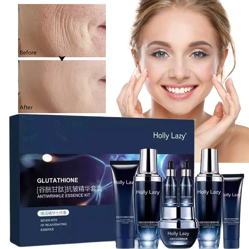 Anti-Wrinkle Seven-Piece Set Smoothes Fine Lines Anti Aging Firming Lifting Deep Nourishment Refine Pores Repair Skin Care Kit