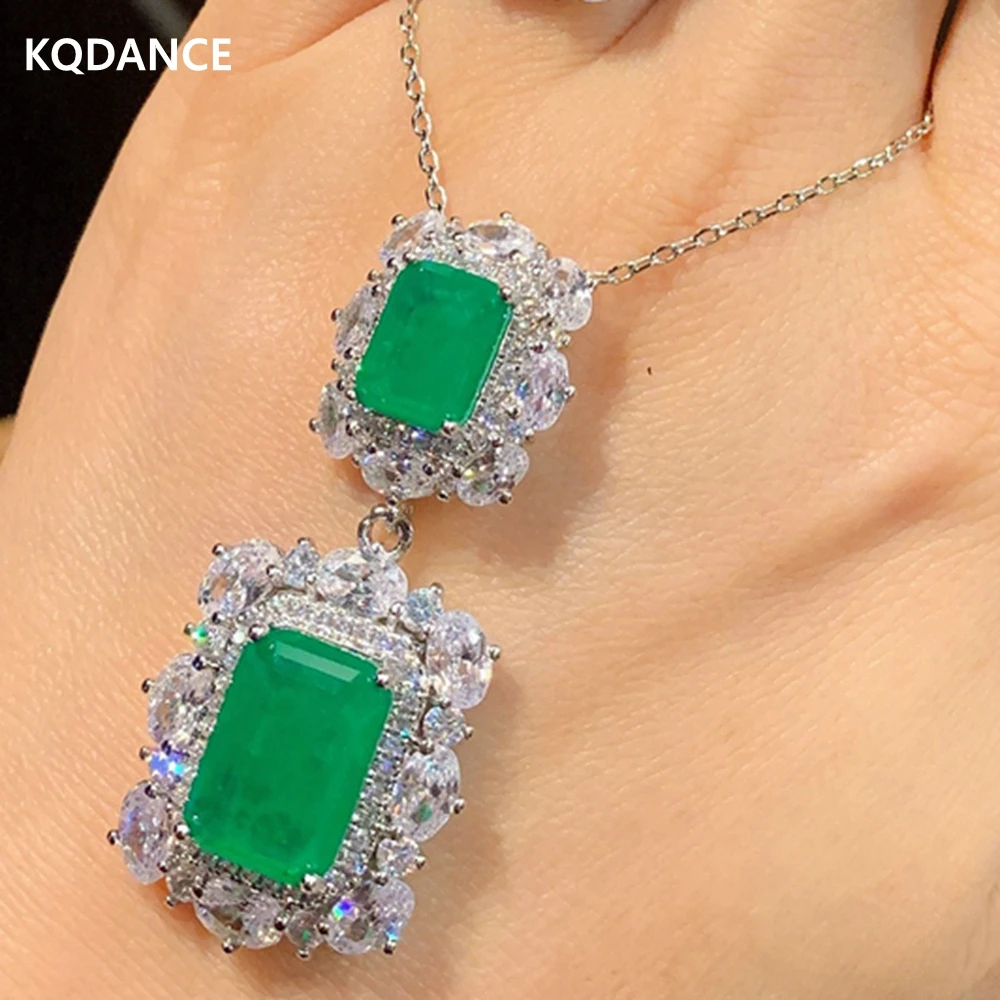 

KQDANCE искусственный Турмалин Paraiba, изумруд, Свадебные украшения с красным/зеленым/синим камнем, новинка 2022 для женщин