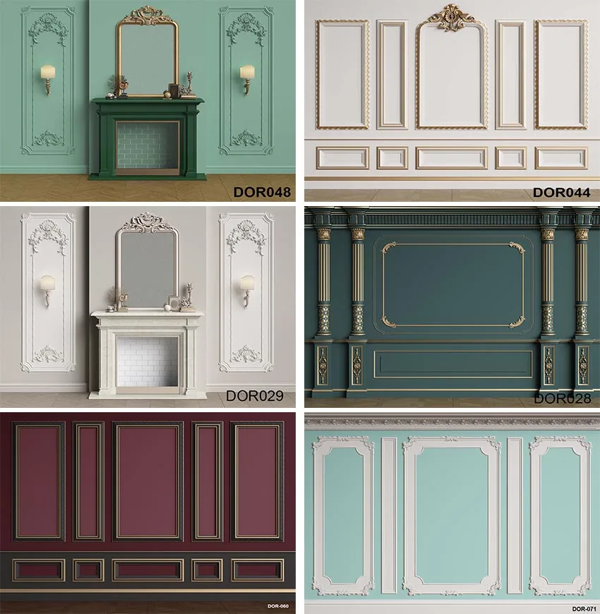 

Vintage Room Backdrop European Frame French Door Interior Purple Gold Photography Background Birthday Party Portrait Shoot Vinyl