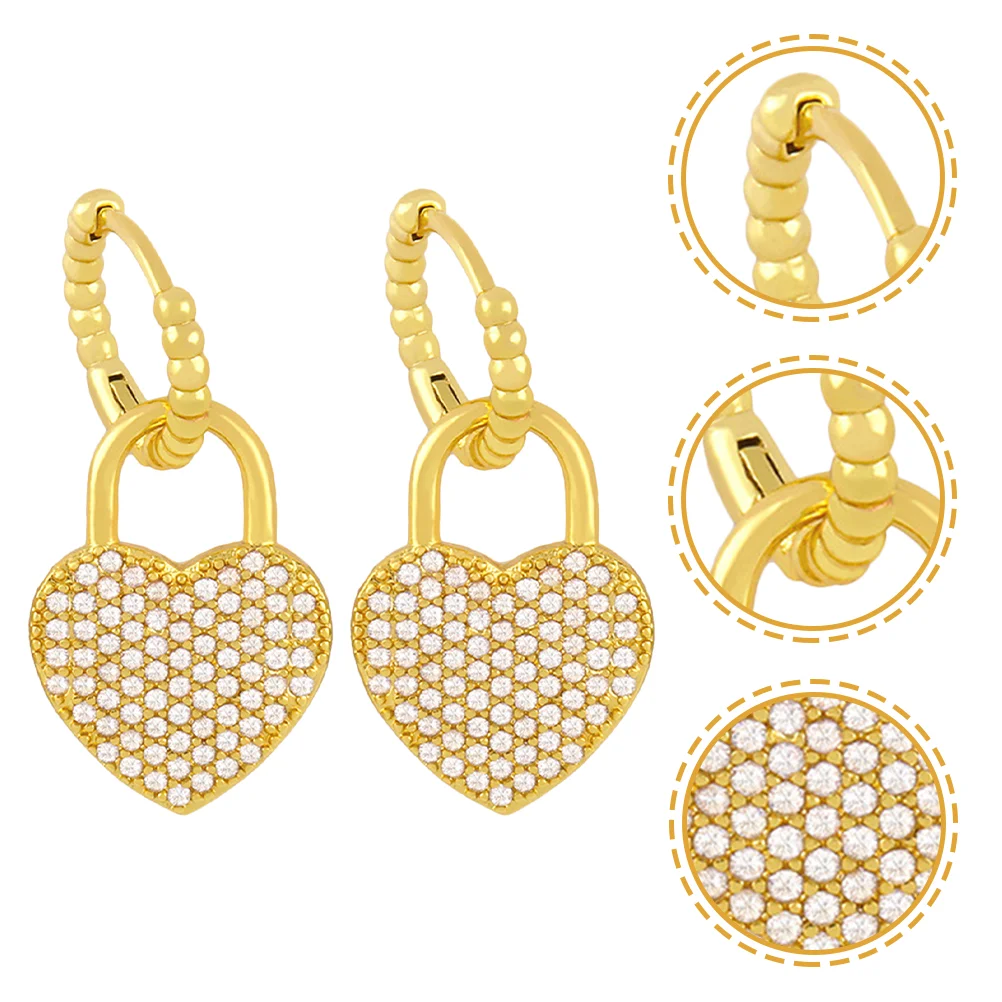 

1 Pair Heart Earrings Drop Earrings Dangle Earrings Trendy Earrings for Girls