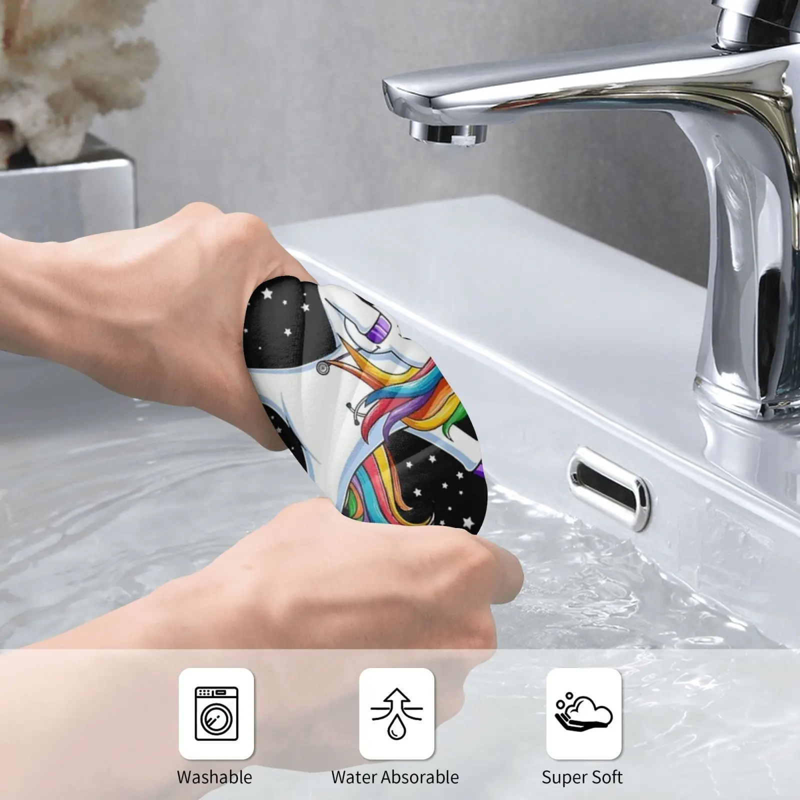 Забавное пляжное полотенце Dabbing в виде единорога для медсестры быстросохнущее