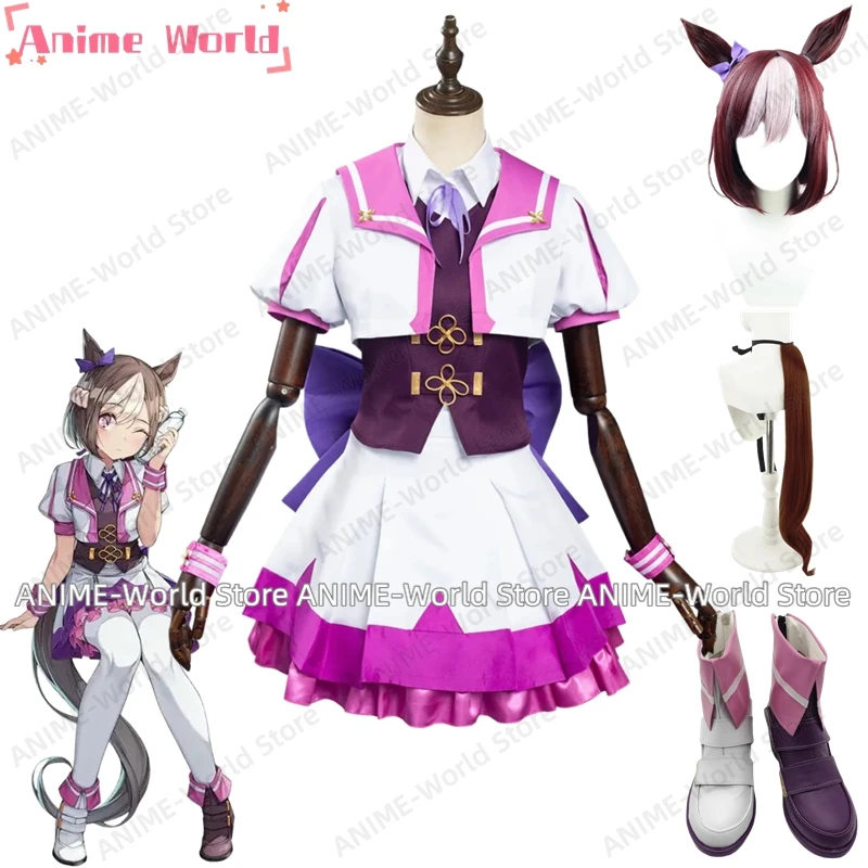Фото 《Нестандартный размер》Аниме Uma Musume Pretty Derby Special Week Косплей Костюм Хэллоуин Парик Хвост Хэллоуин Вечеринка Реквизит для взрослых Обувь №1