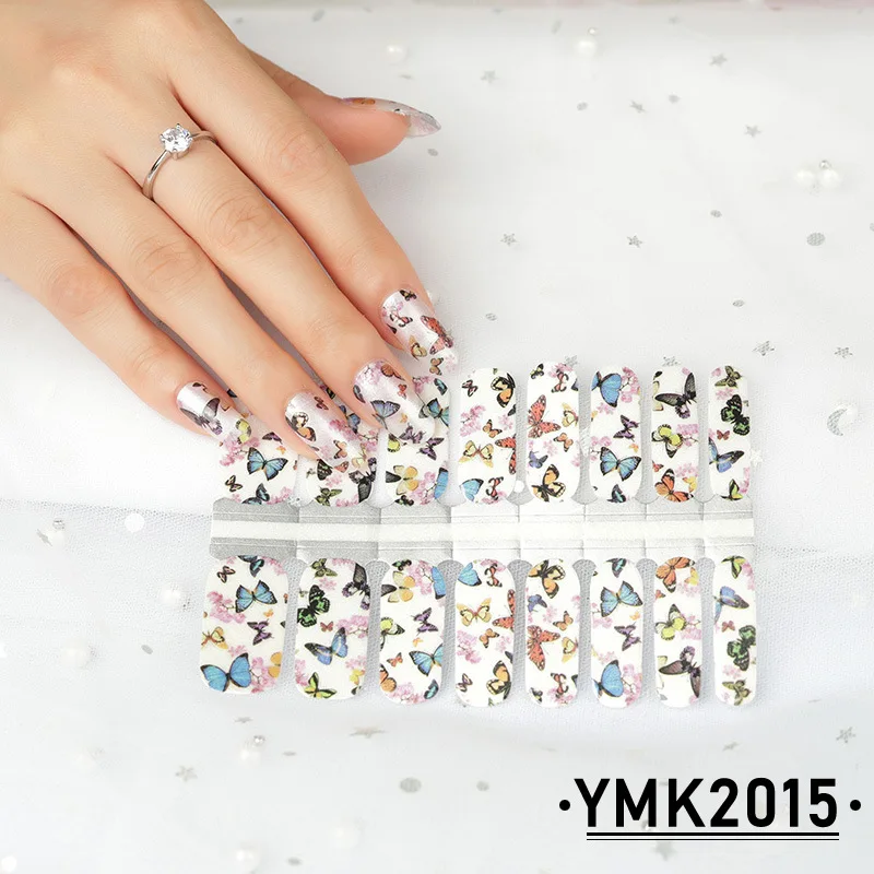 Наклейки с бабочками для дизайна ногтей полностью закрывающие ногти наклейки