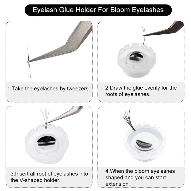 100 шт. индивидуальный держатель для клея ресниц прививка накладных бело-розовый