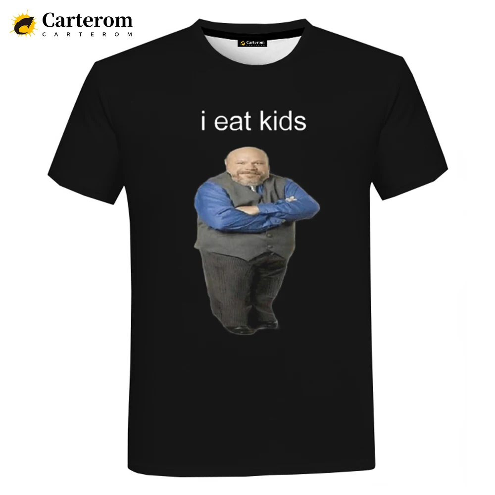 

2023 New Fashion Bertram Eats Kids 3D Print T-shirt I Eat Kids Funny T Shirt Men Summer Casual Women Streetwear Oversized Tops